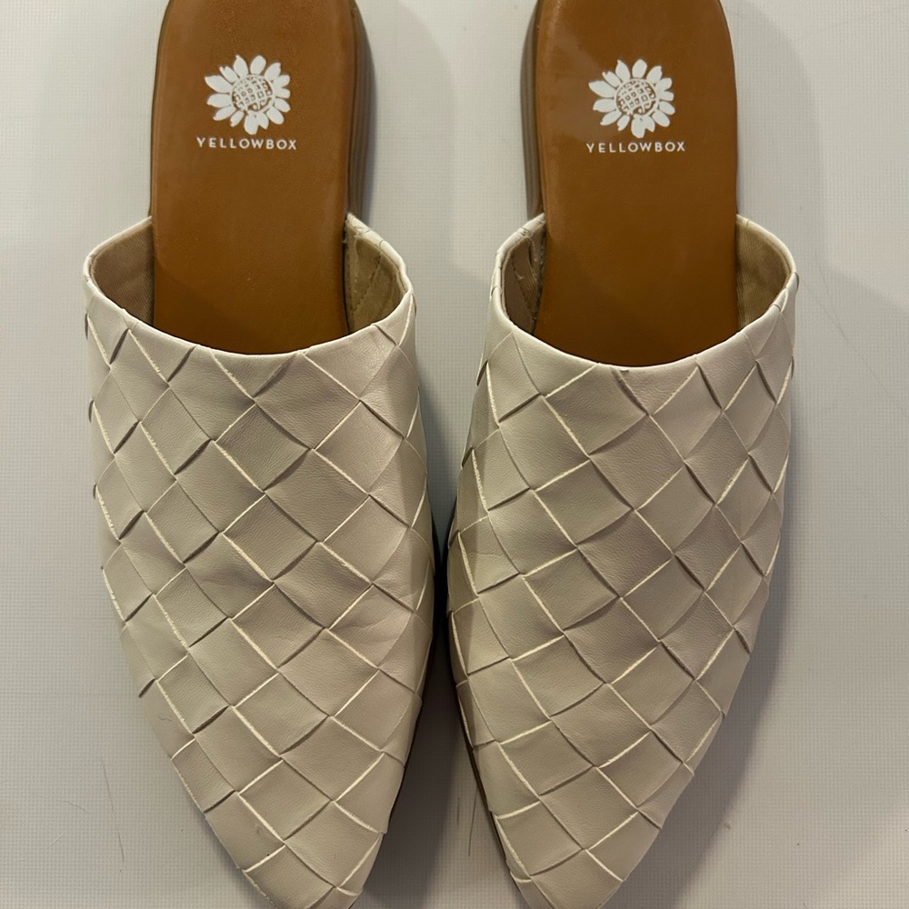 Yellow Box Cream Quilted Mules